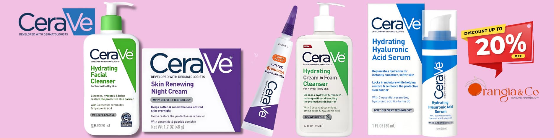 Skincare cleansers and moisturizers